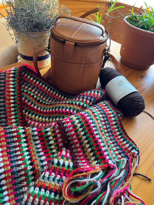 Crochet Striped Scarf